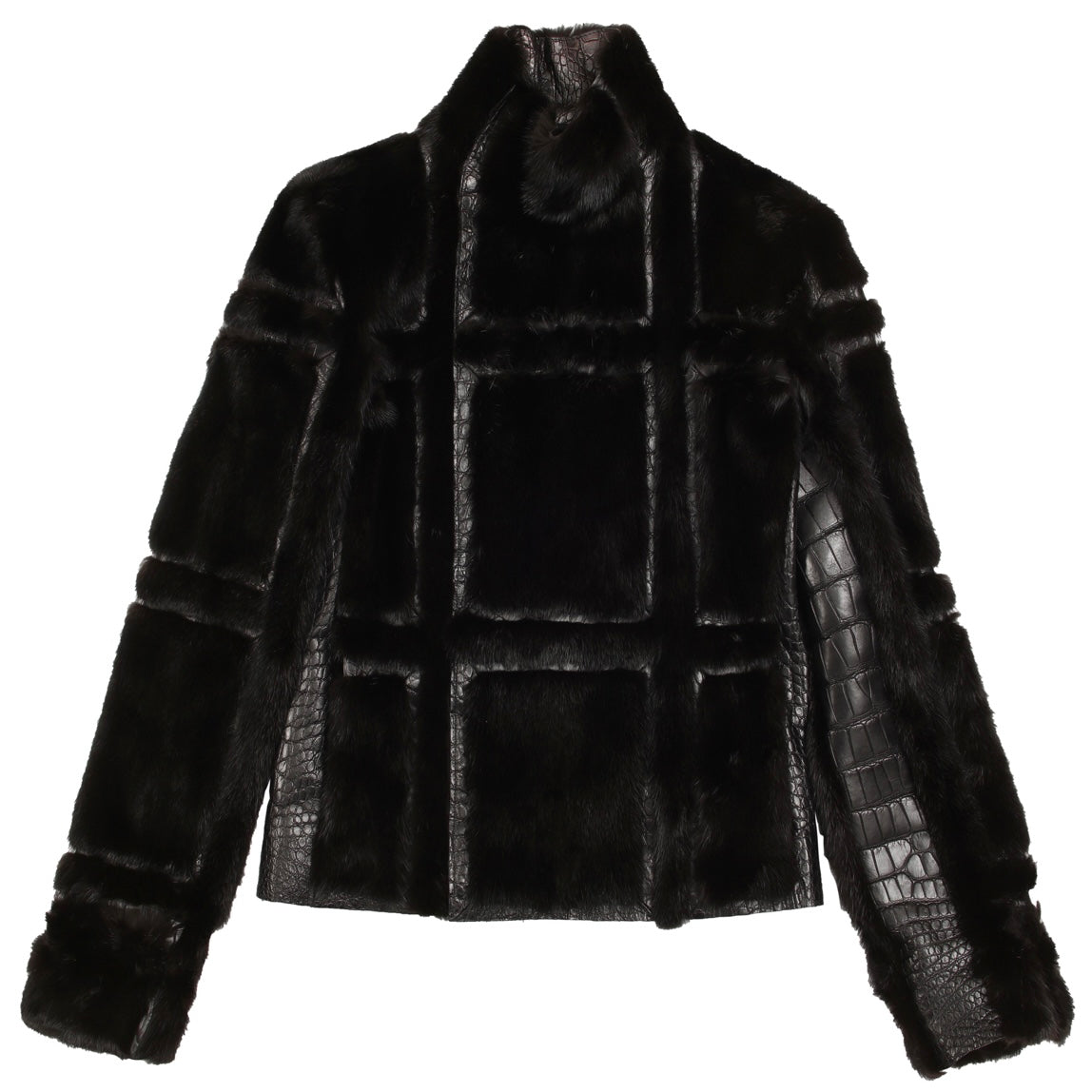Gucci Asymmetric Mink & Crocodile Leather Jacket by Tom Ford, Fall 2004
