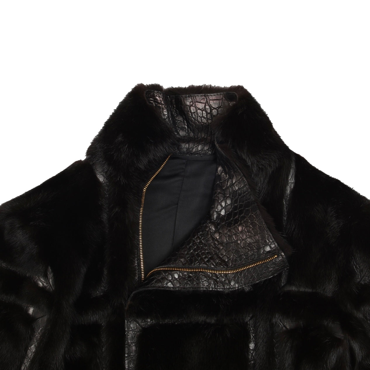 Gucci Asymmetric Mink & Crocodile Leather Jacket by Tom Ford, Fall 2004