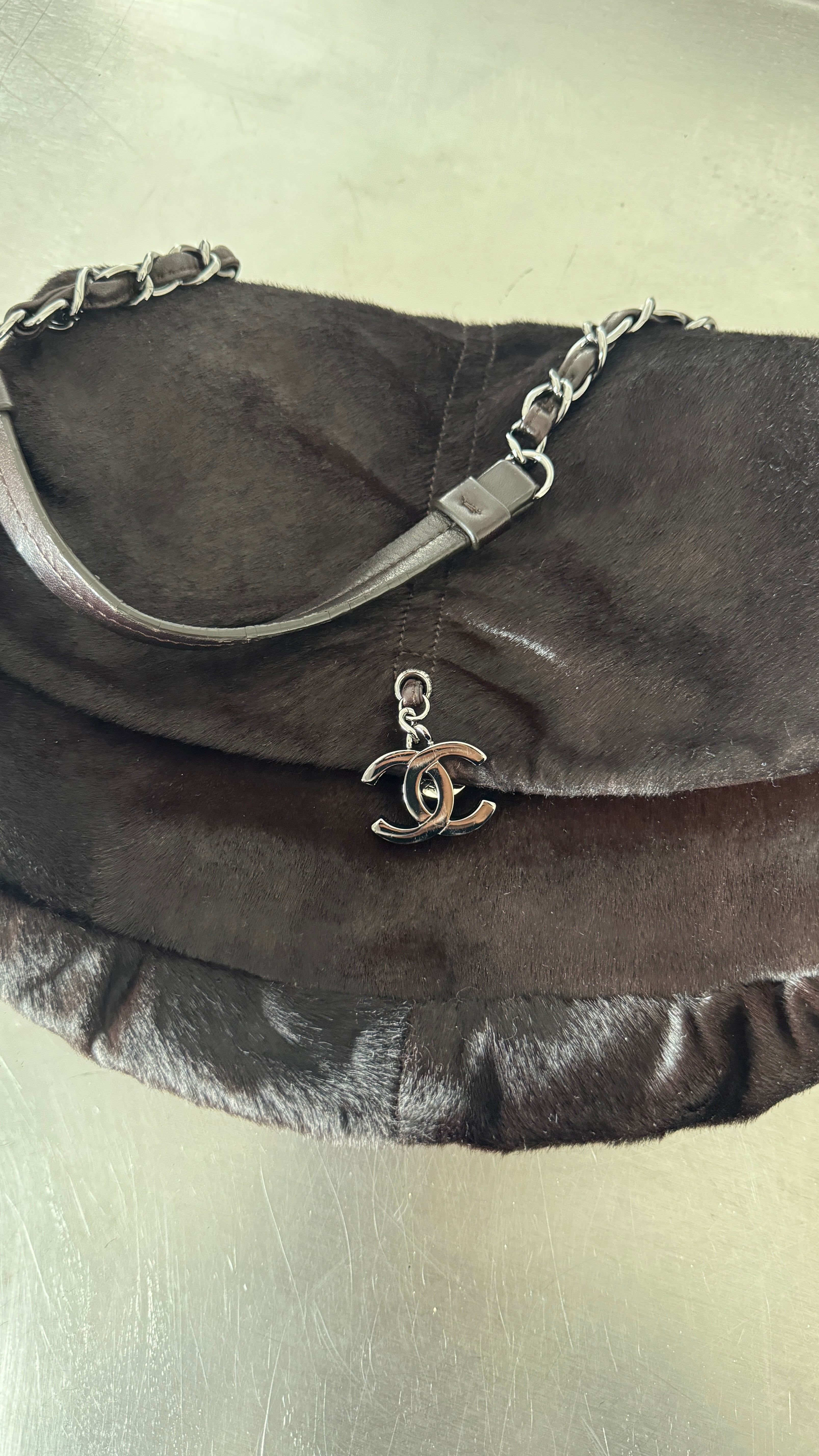 Chanel Dark Brown Pony Hair Shoulder Bag (2006/7 Rare)