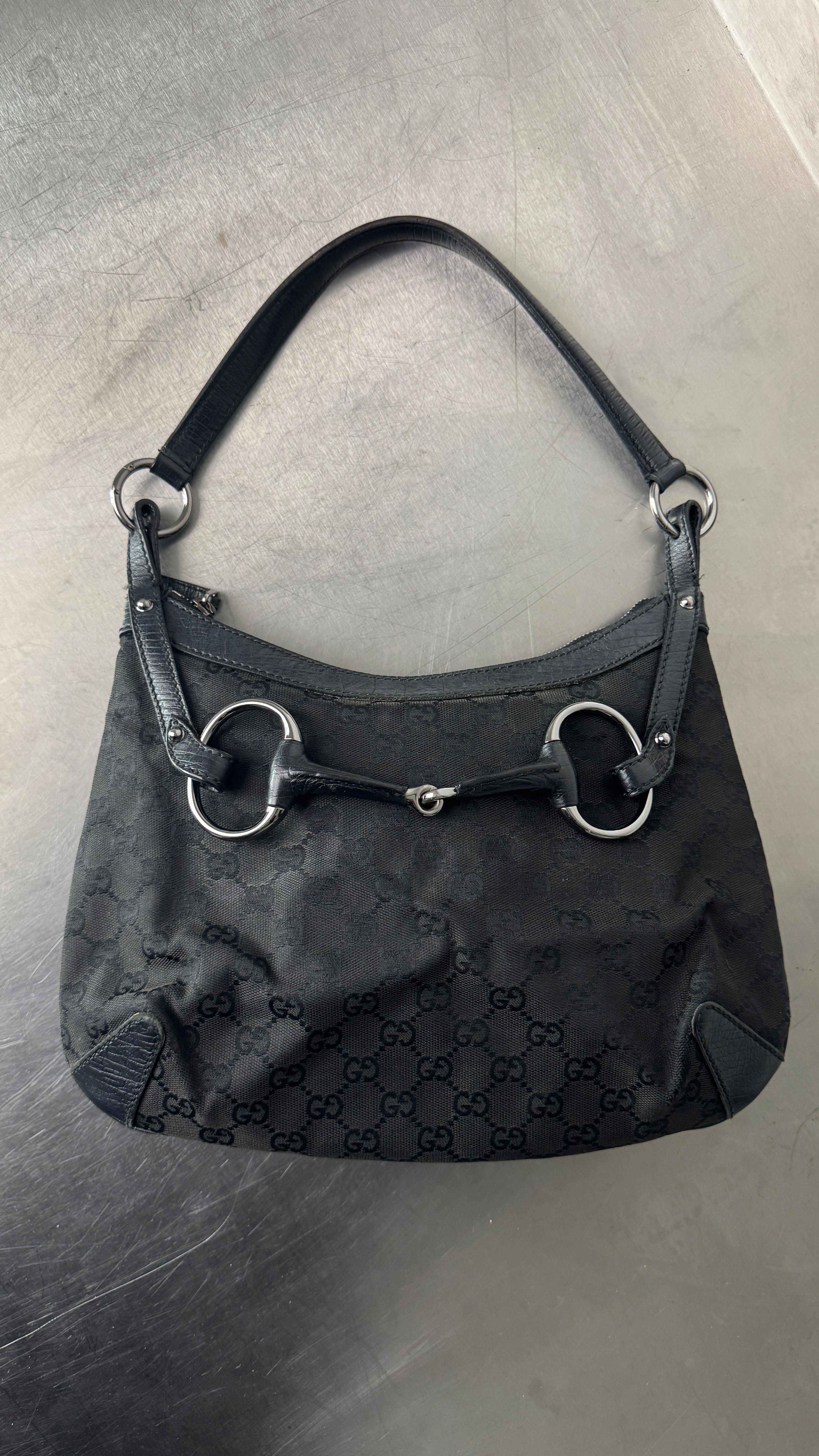 2000's Gucci Black Horsebit Bag