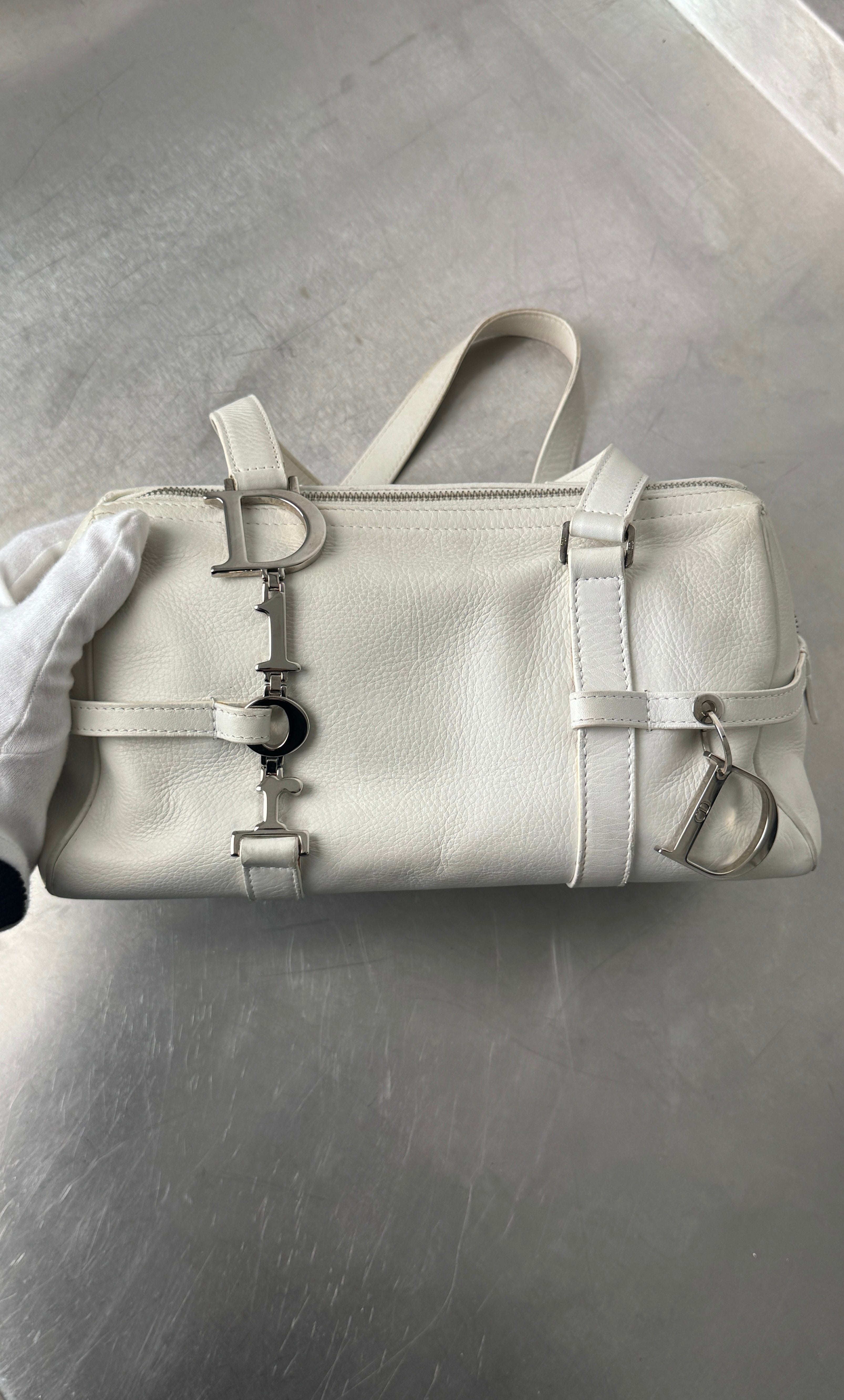 Christian Dior White D Charm Bag (2006 Vintage)