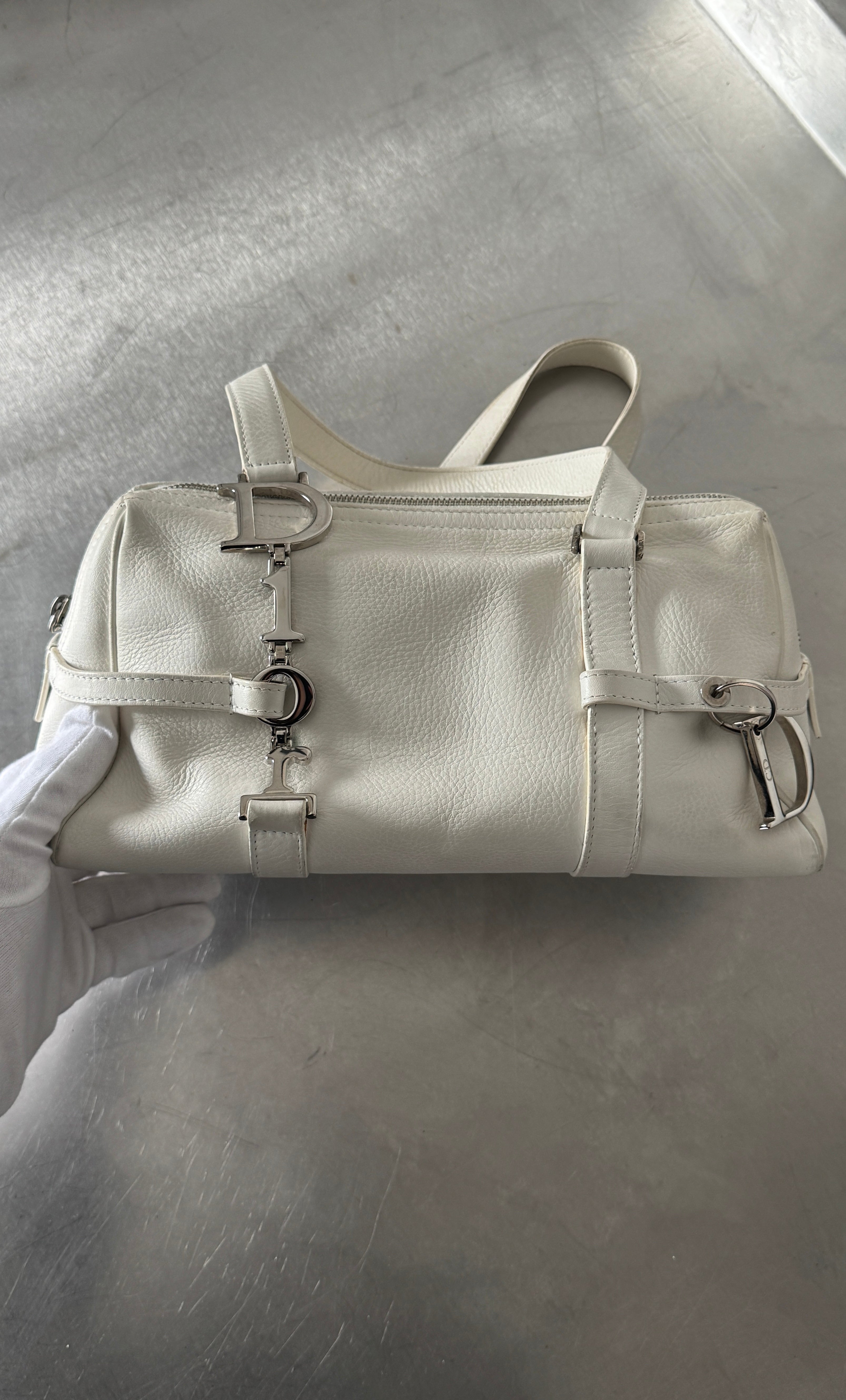 Christian Dior White D Charm Bag (2006 Vintage)