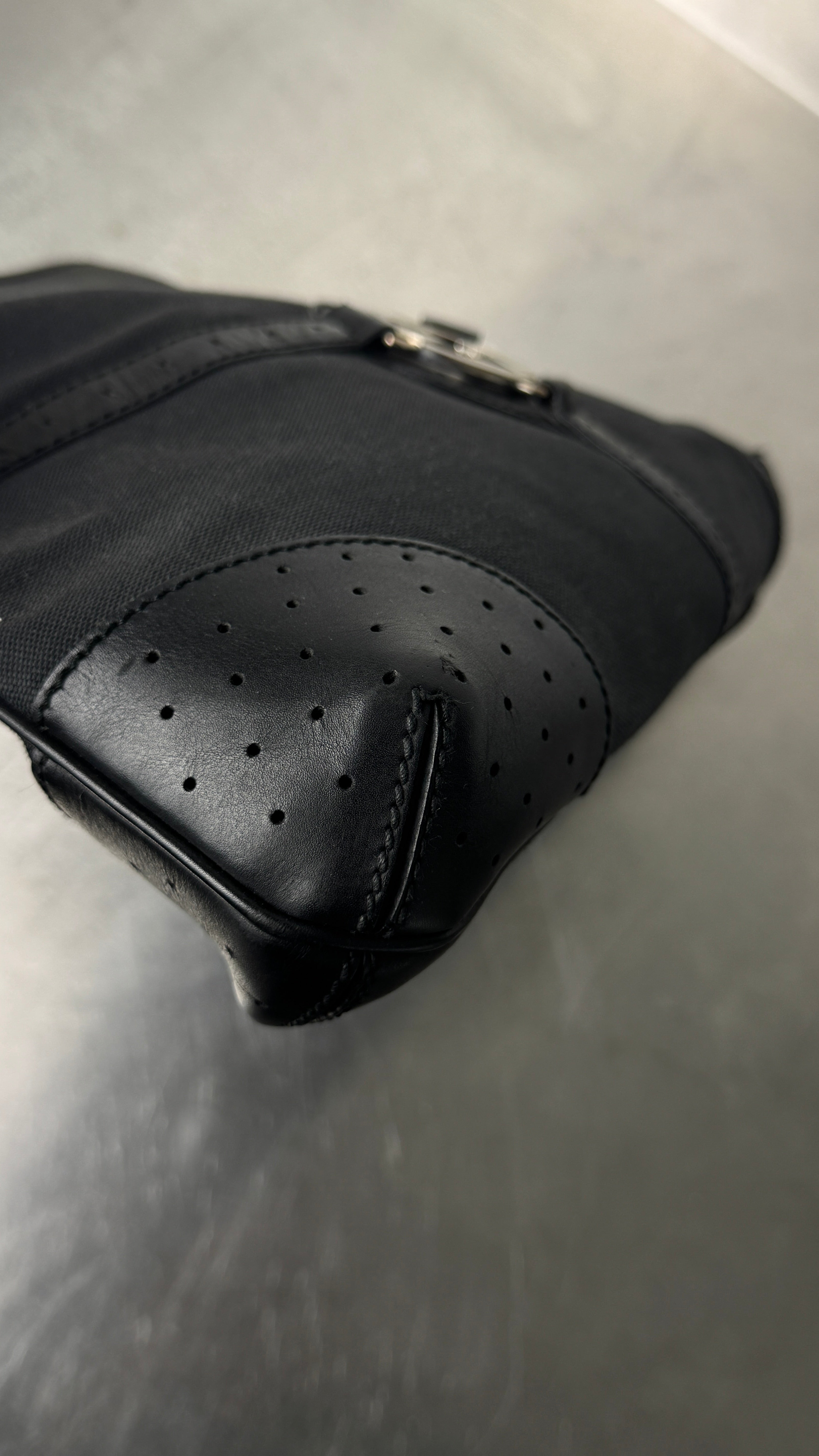 1990's Gucci Black GG Shoulder Bag