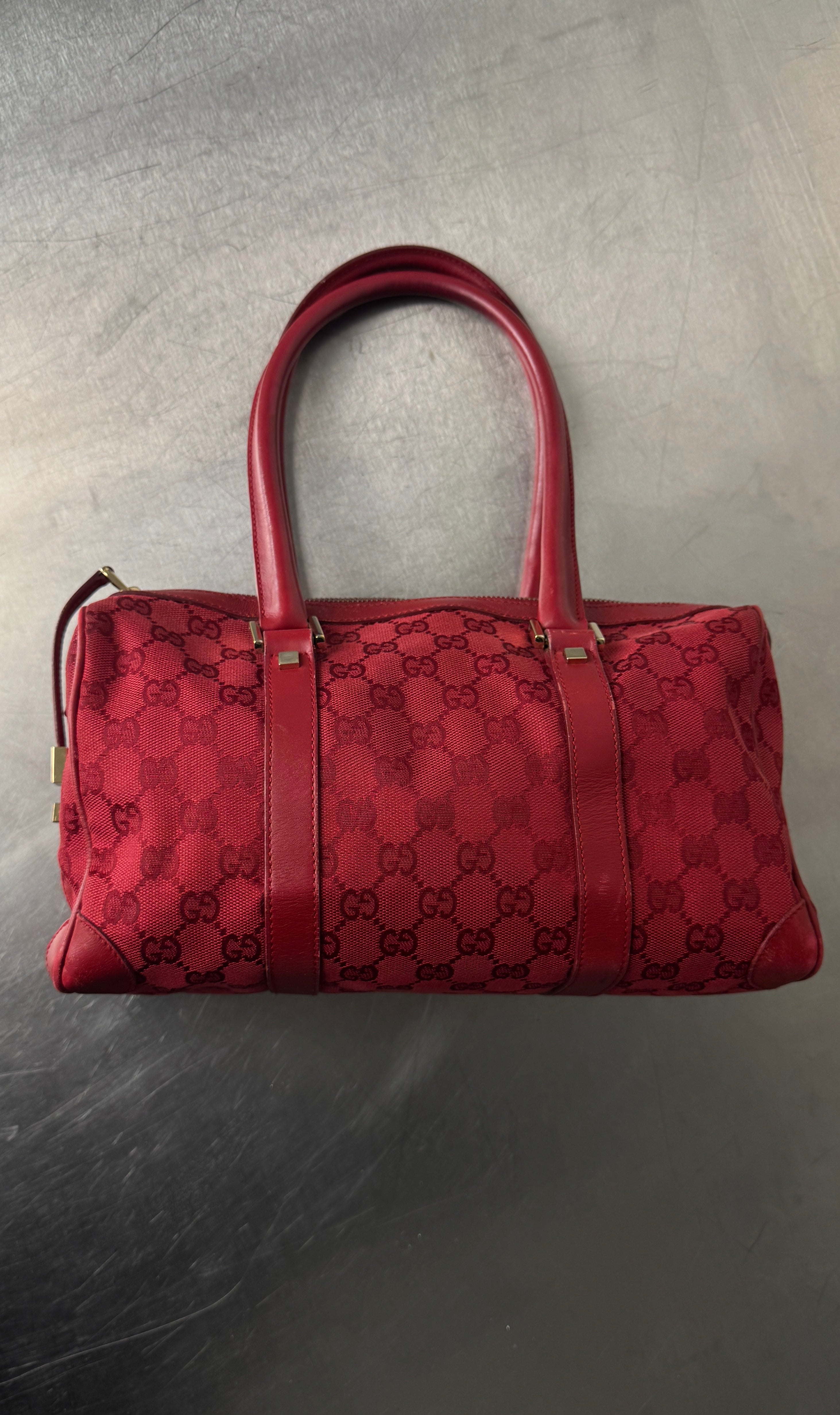 2000's Gucci Red Boston Shoulder Bag