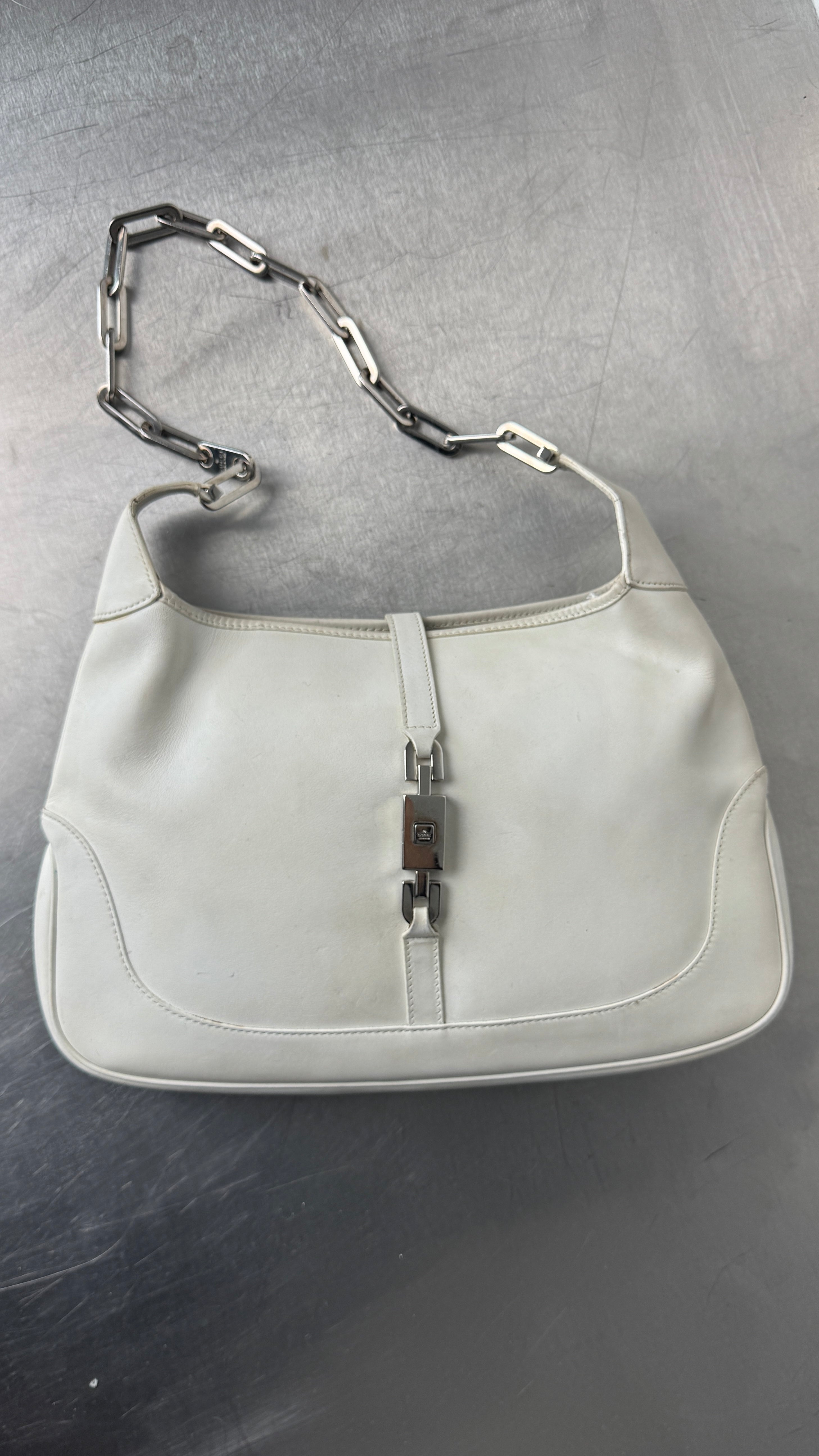 2000's Gucci White Jackie Shoulder Bag