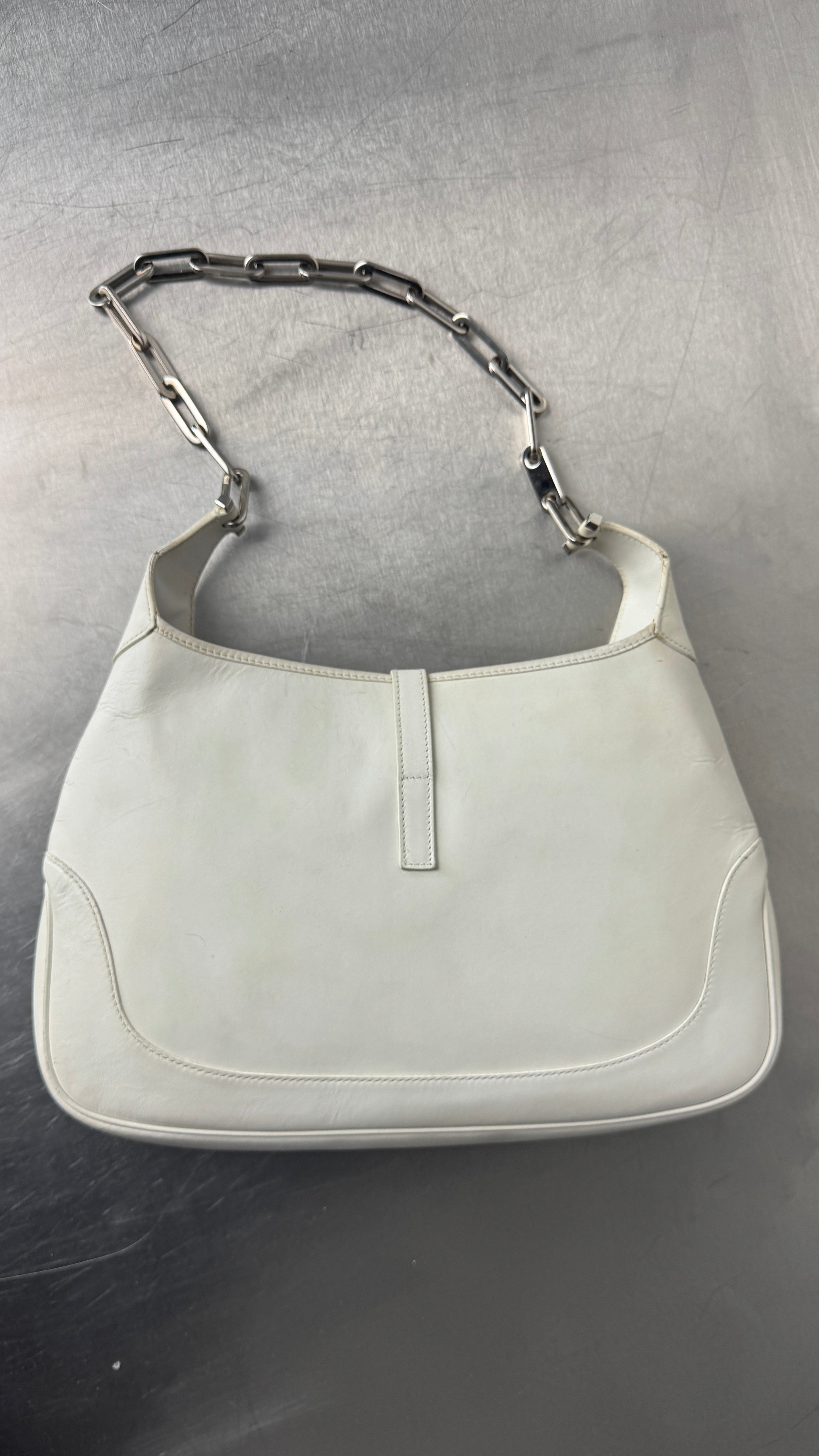 2000's Gucci White Jackie Shoulder Bag