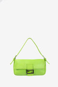 2000's RARE Fendi Neon Green Selleria Baguette Bag