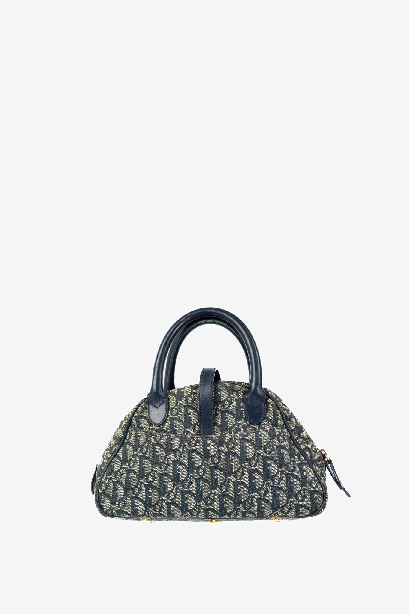 2004 RARE Christian Dior Navy Saddle Bowler Bag