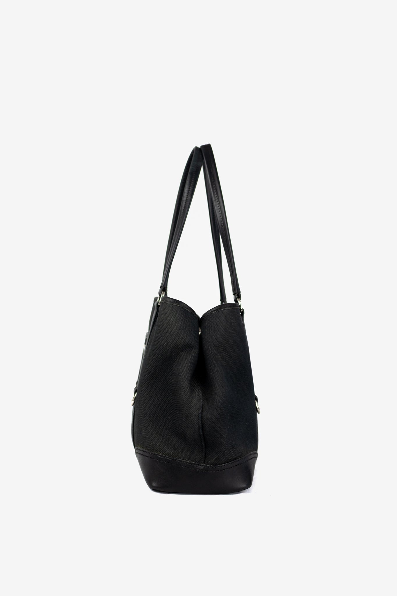 Prada Dark Grey Canvas Tote Bag (2000's Vintage)