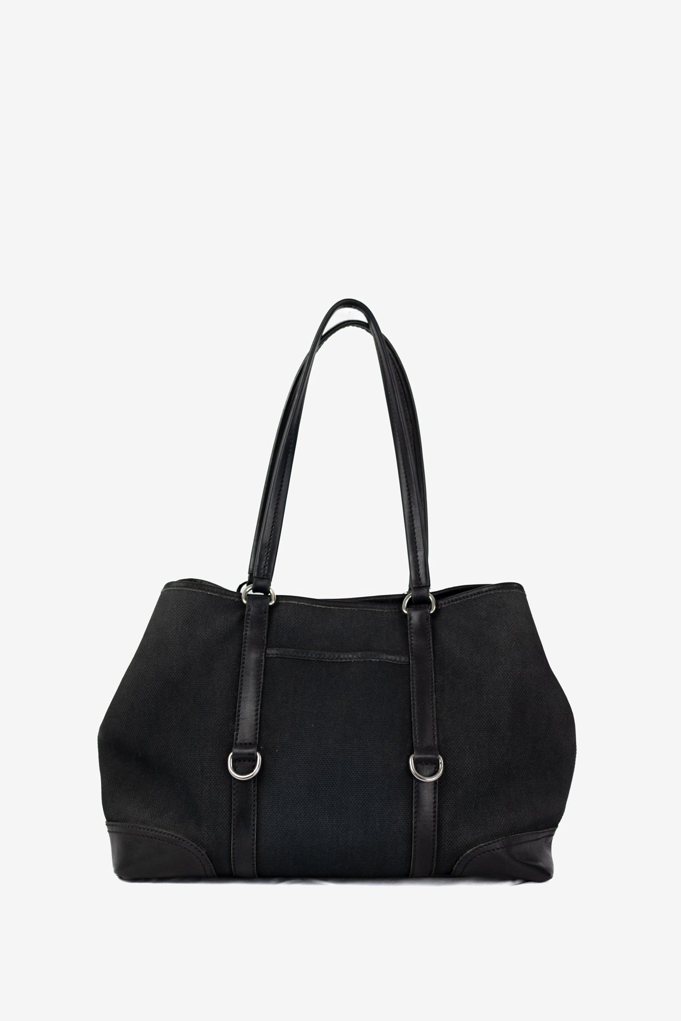 Prada Dark Grey Canvas Tote Bag (2000's Vintage)