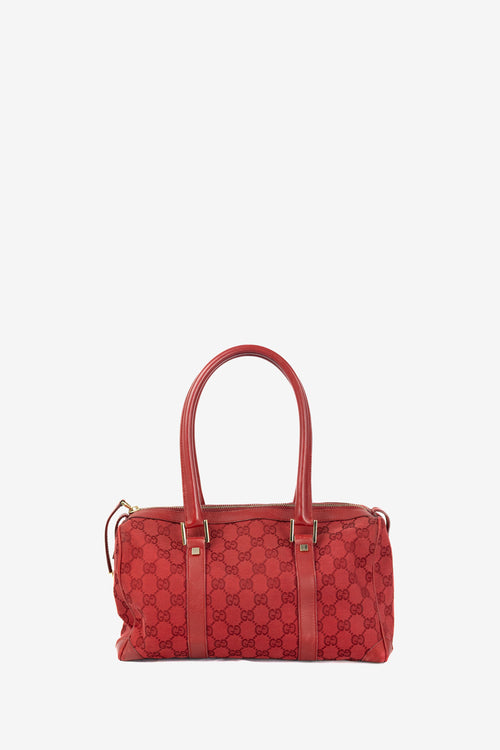 2000's Gucci Red Boston Shoulder Bag