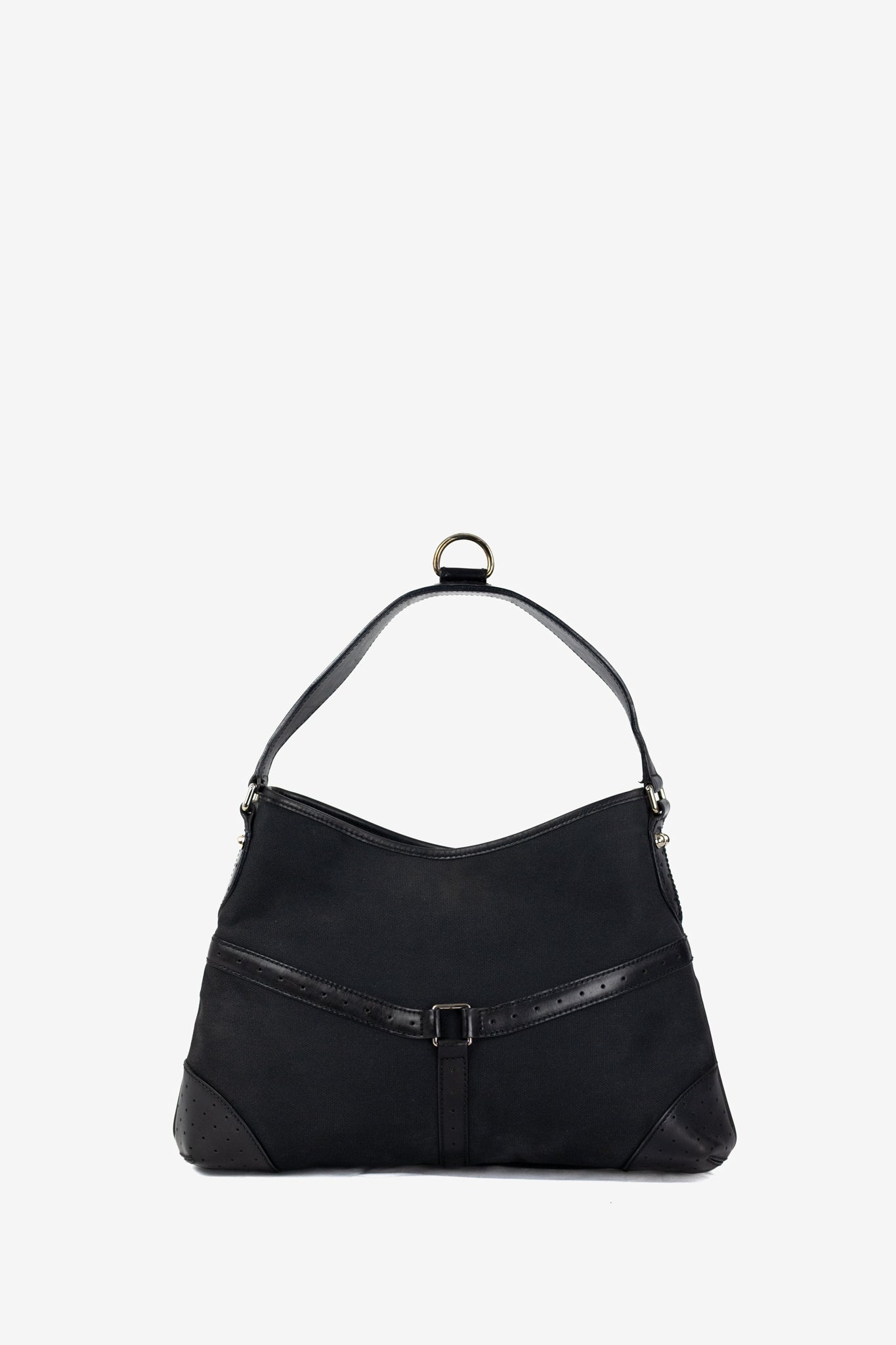 1990's Gucci Black GG Shoulder Bag