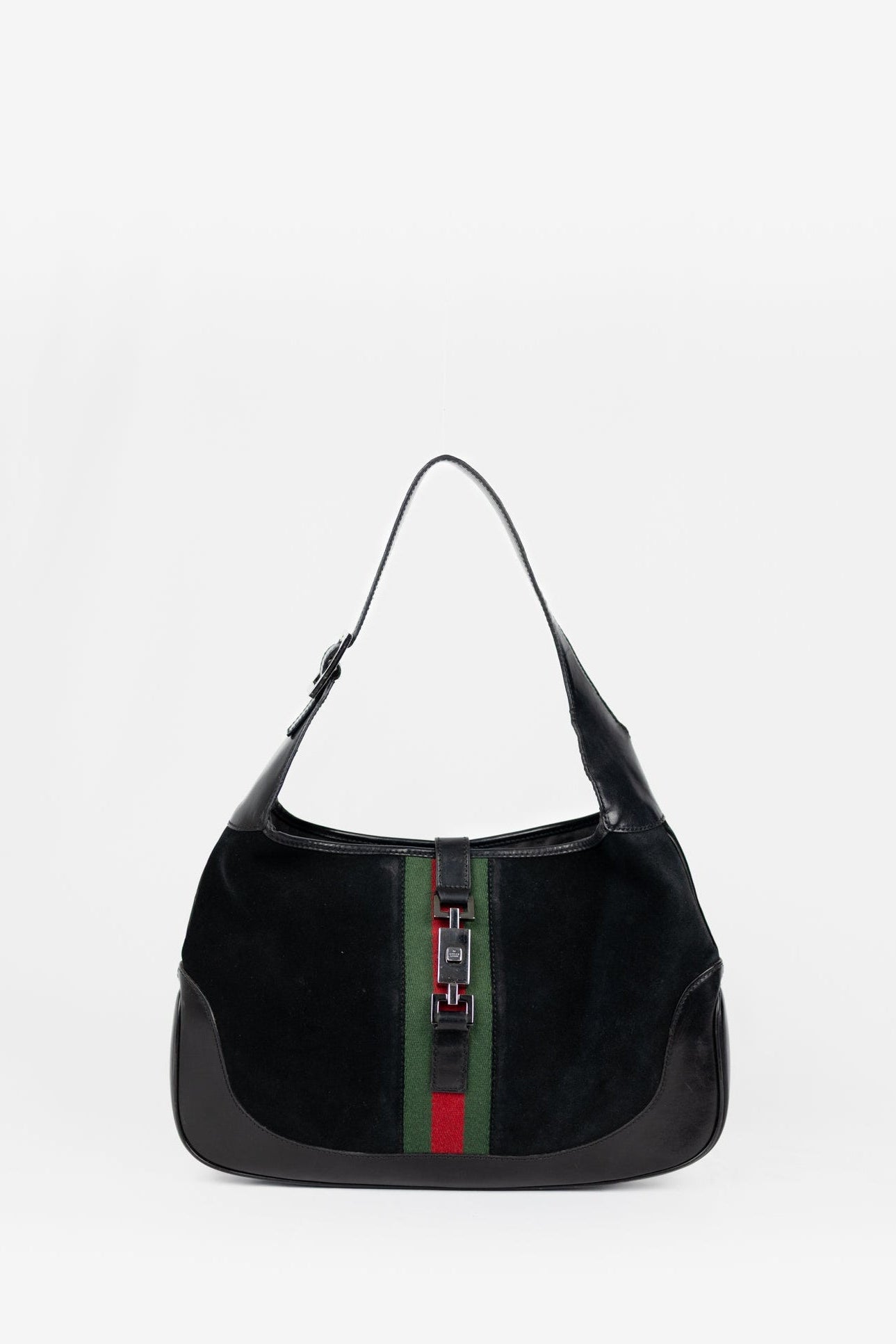 Gucci Black Suede Jackie Shoulder Bag (Rare)