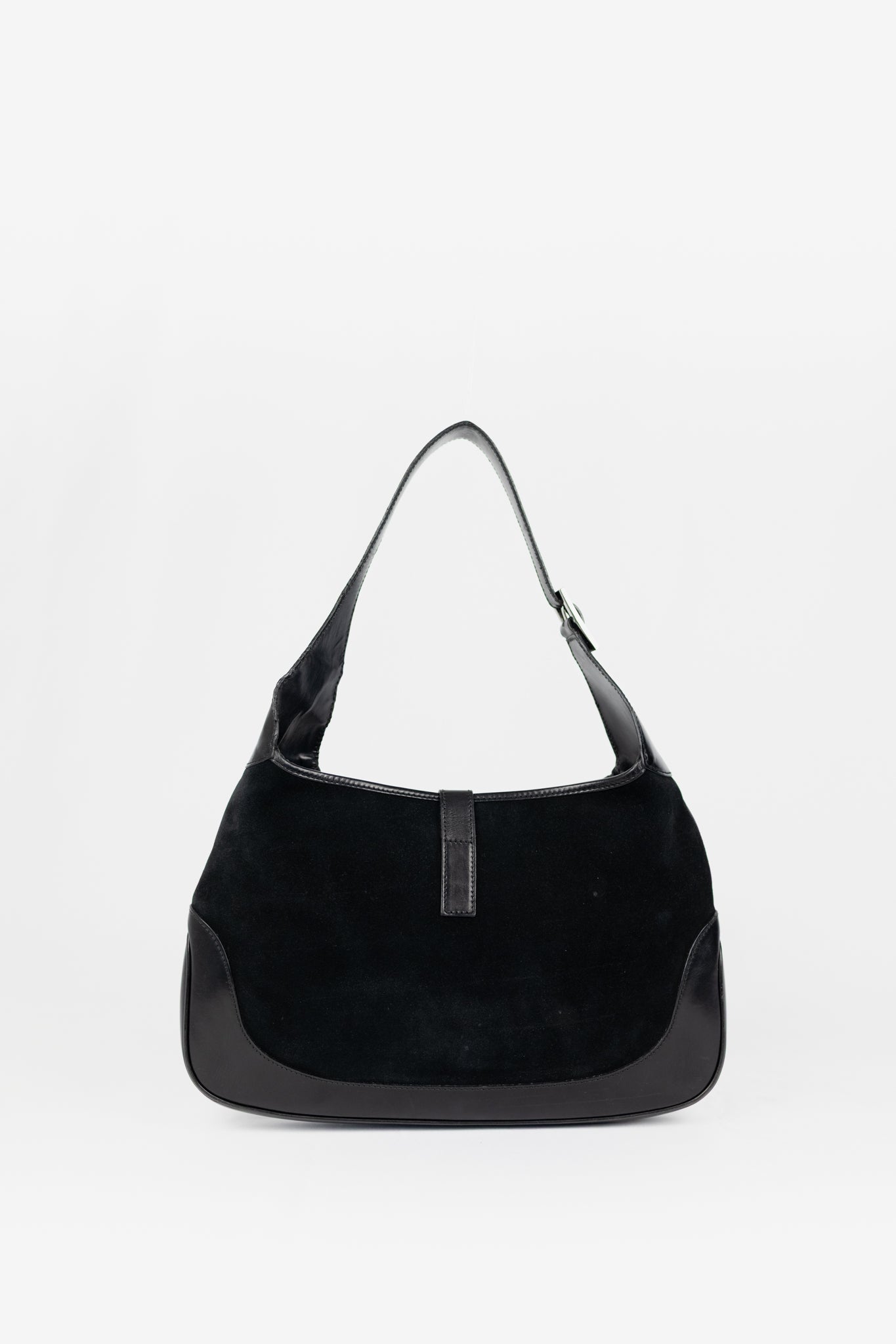 Gucci Black Suede Jackie Shoulder Bag (Rare)