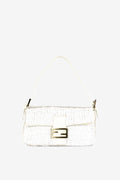 Fendi Python Leather Sequin Baguette