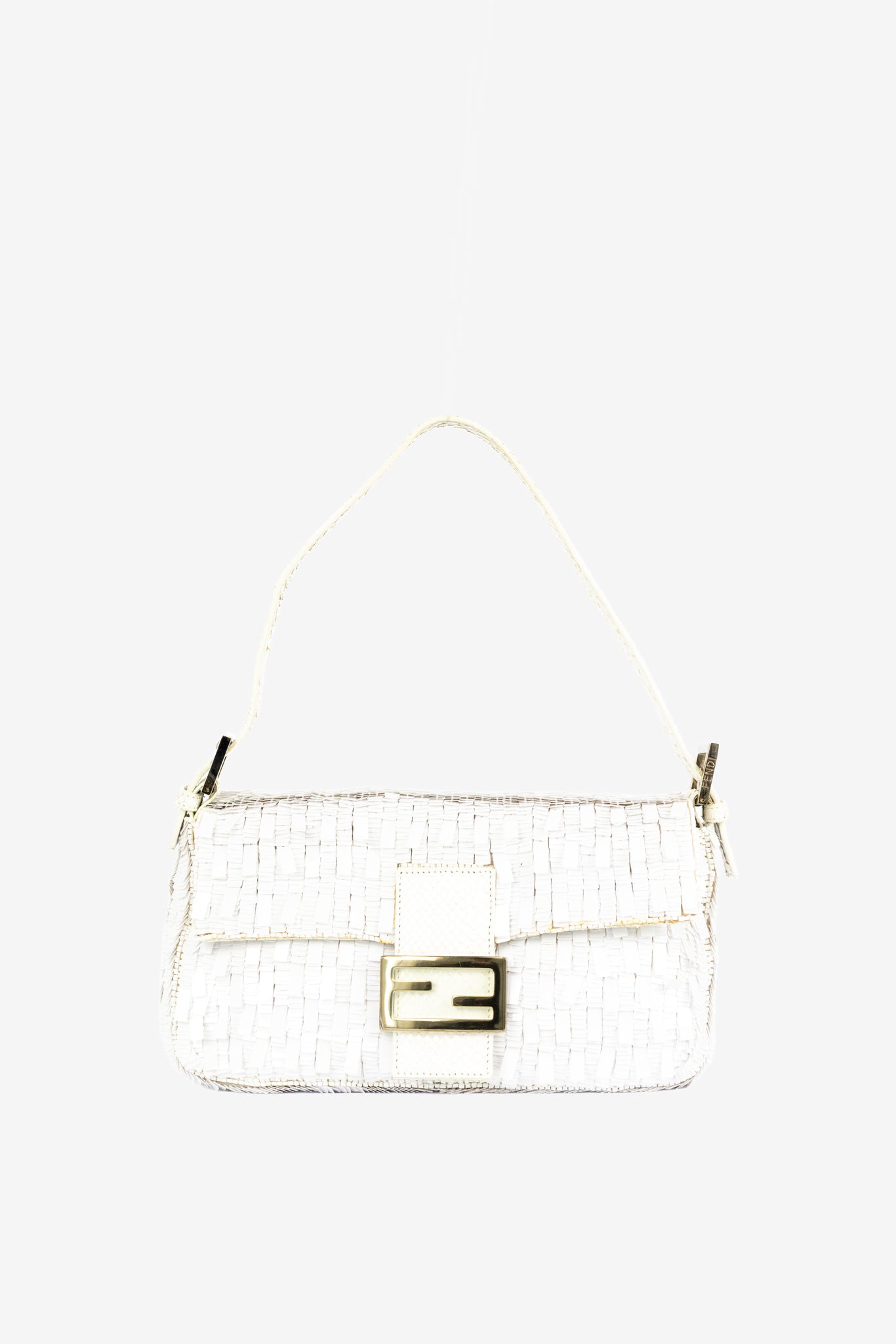 Fendi Python Leather Sequin Baguette